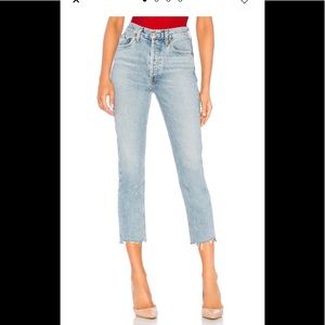 Agolde Riley High Rise Straight Crop in Zephyr